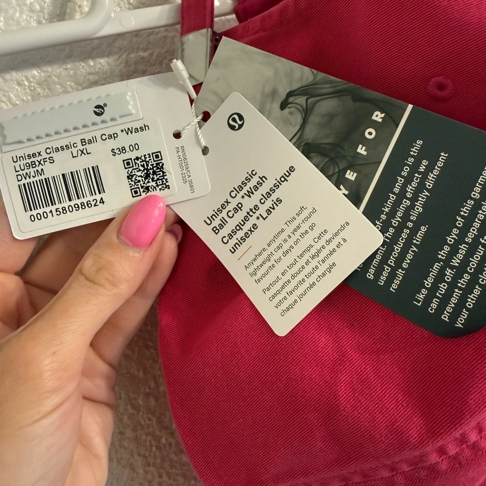 lululemon Unisex Classic Ball Cap in Hot Pink with Logo Spell Out